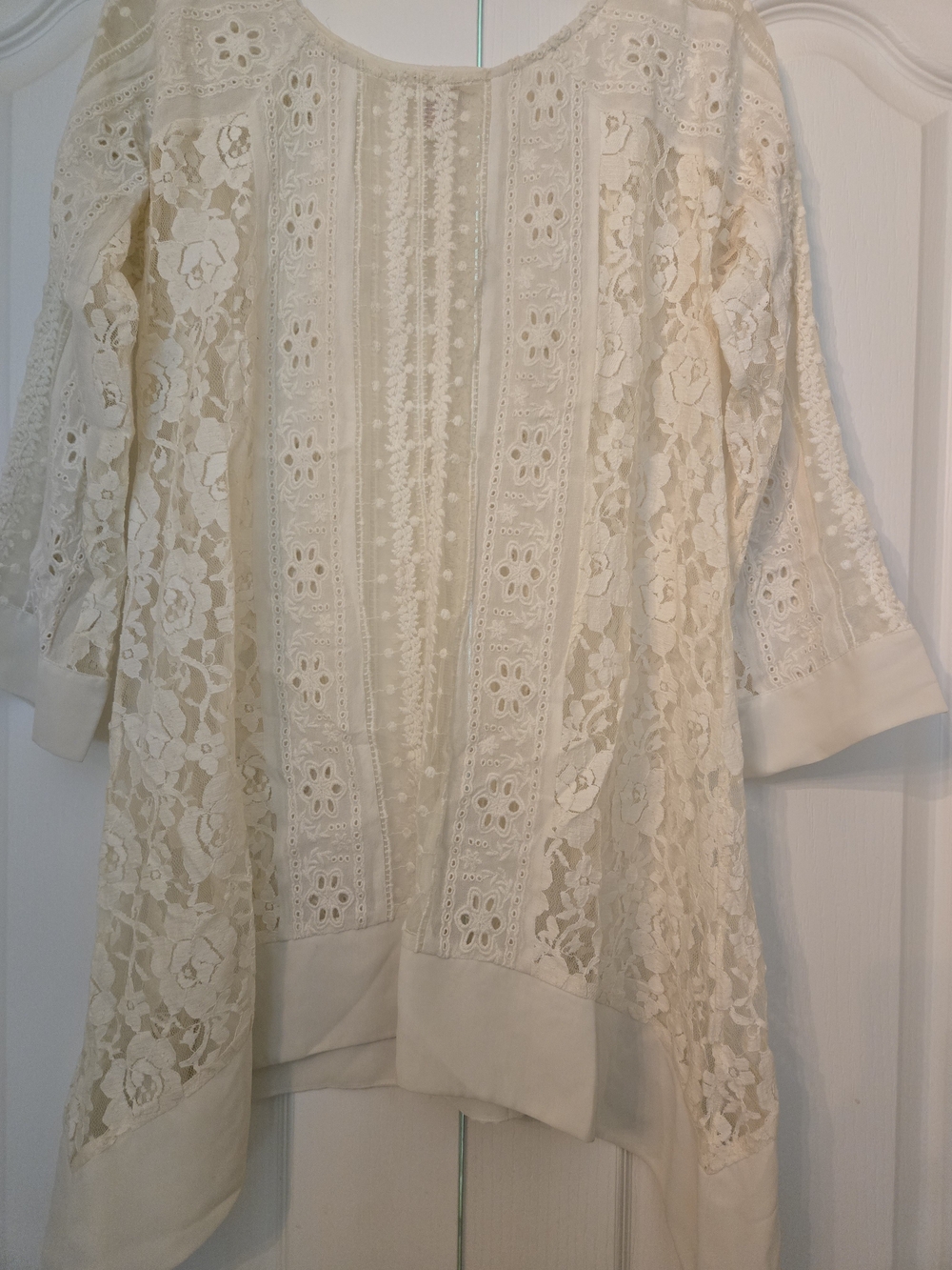 Sundance Ivory Lace Boho Tunic Top - Picture 1 of 3